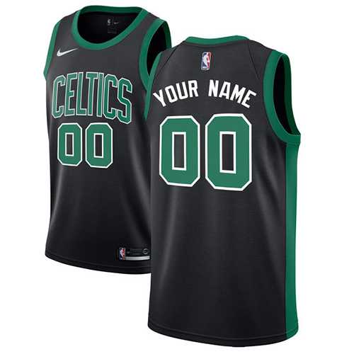 Women's Customized Boston Celtics Black Nike NBA Statement Editio Jersey